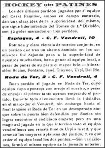 Crònica del Vendrell Portavoz Católico de la Villa el dia 10 de novembre de 1956 