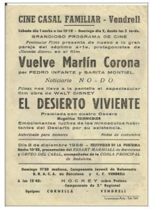 Programa de cinema del Casal Familiar - 2