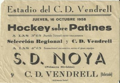 Programa del partit de “La Fira”  jugat al CE Vendrell el 16 Octubre 1958