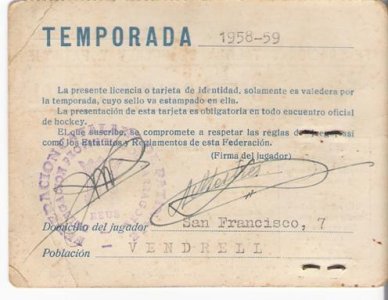 Imatge de la fitxa federativa de la temporada 1958-59, revers 