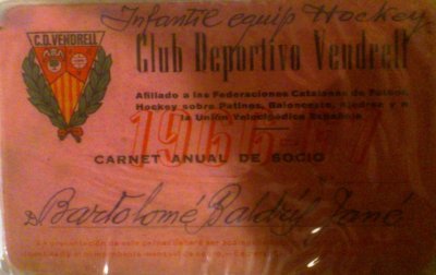 Carnet de Soci del CE Vendrell de la Temporada 1966-67
